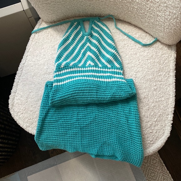 ANTONIA CROCHET MINI DRESS BLUE from Princess Polly - Picture 2 of 5